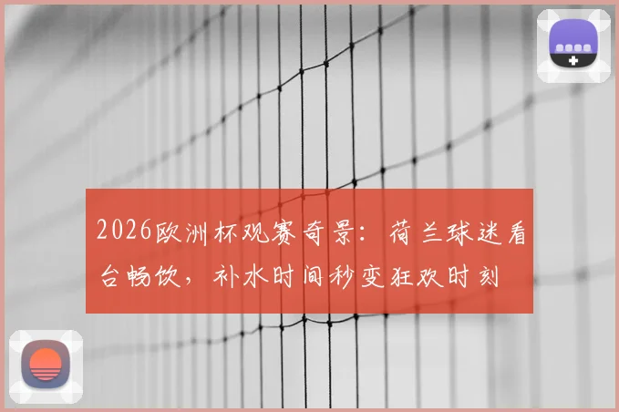 2026欧洲杯观赛奇景：荷兰球迷看台畅饮，补水时间秒变狂欢时刻