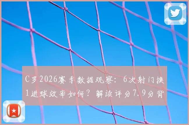 C罗2026赛季数据观察:6次射门换1进球效率如何?解读评分7.9分背后的战术作用